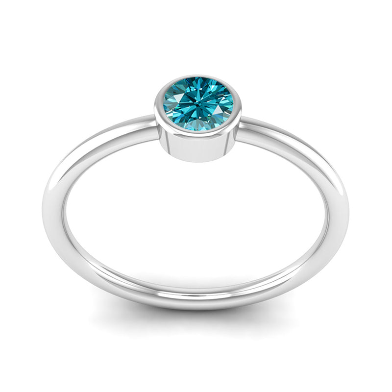 Fairtrade Silver Solitaire Aquamarine March Birthstone Ring, Jeweller's Loupe