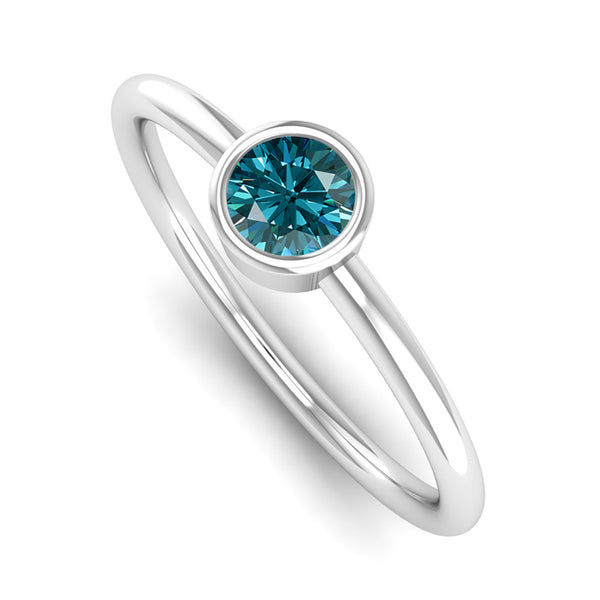 Fairtrade White Gold Solitaire Blue Topaz December Birthstone Ring, Jeweller's Loupe