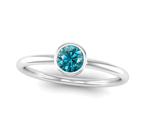 Ethically-sourced Platinum Solitaire Aquamarine March Birthstone Ring, Jeweller's Loupe