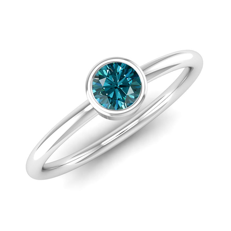 Fairtrade White Gold Solitaire Blue Topaz December Birthstone Ring, Jeweller's Loupe