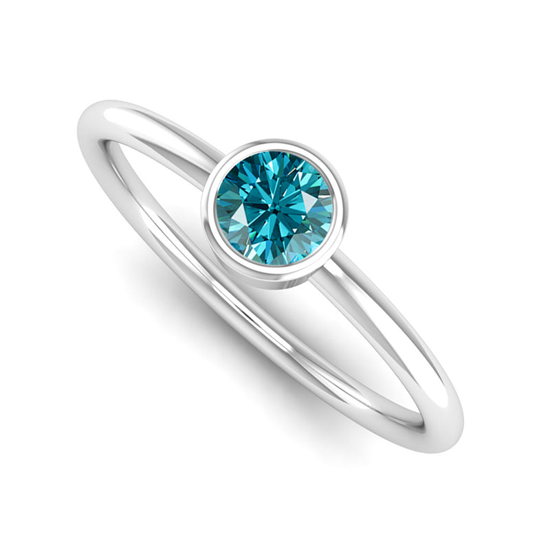 Fairtrade Silver Solitaire Aquamarine March Birthstone Ring, Jeweller's Loupe