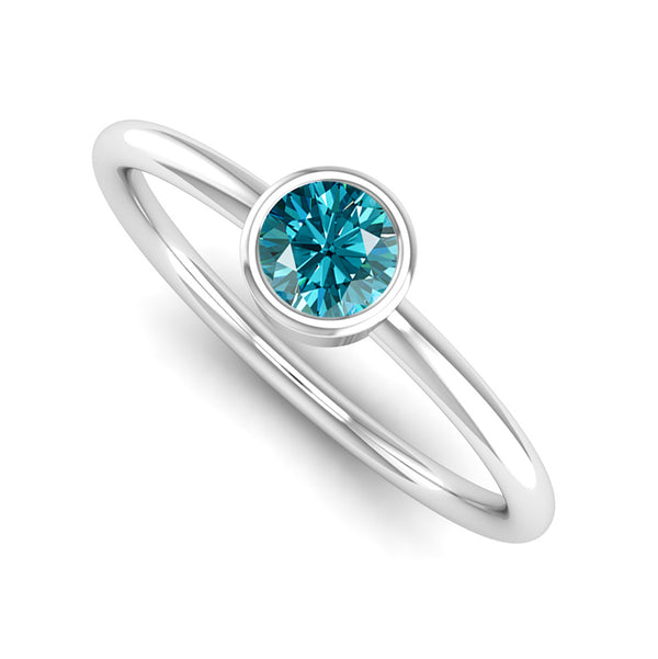 Fairtrade White Gold Solitaire Aquamarine March Birthstone Ring, Jeweller's Loupe