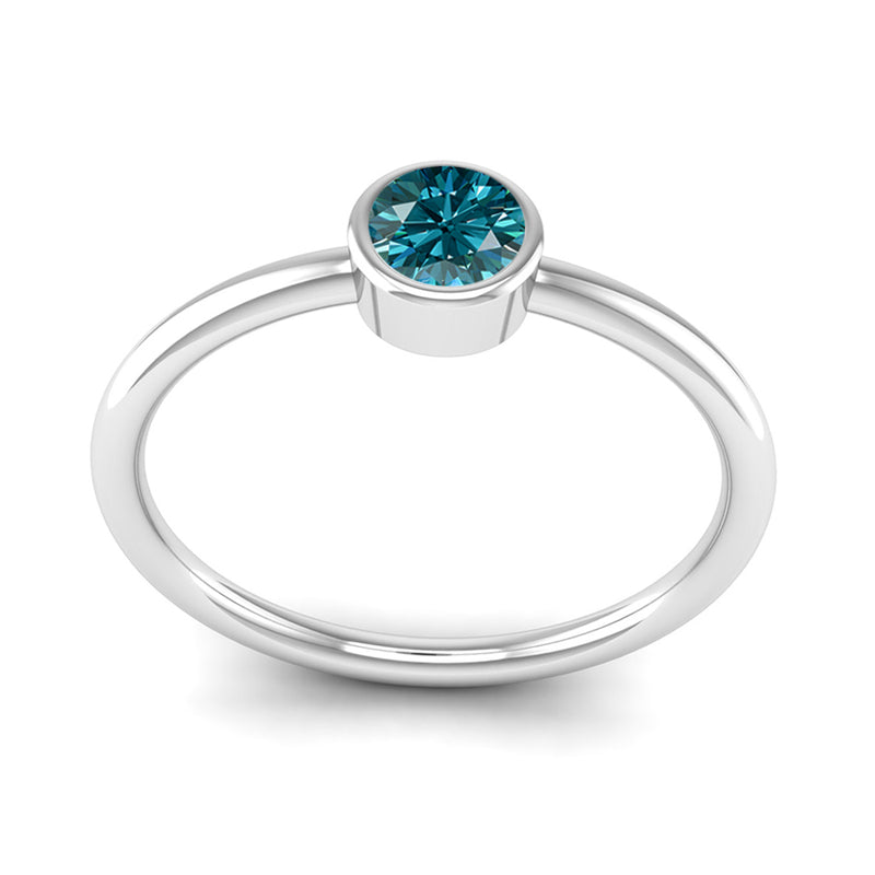 Fairtrade Silver Solitaire Blue Topaz December Birthstone Ring, Jeweller's Loupe