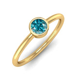 Fairtrade Yellow Gold Solitaire Aquamarine March Birthstone Ring, Jeweller's Loupe