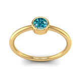 Fairtrade Yellow Gold Solitaire Aquamarine March Birthstone Ring, Jeweller's Loupe