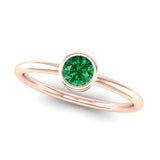 Fairtrade Rose Gold Solitaire Emerald May Birthstone Ring