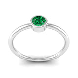 Fairtrade White Gold Solitaire Emerald May Birthstone Ring