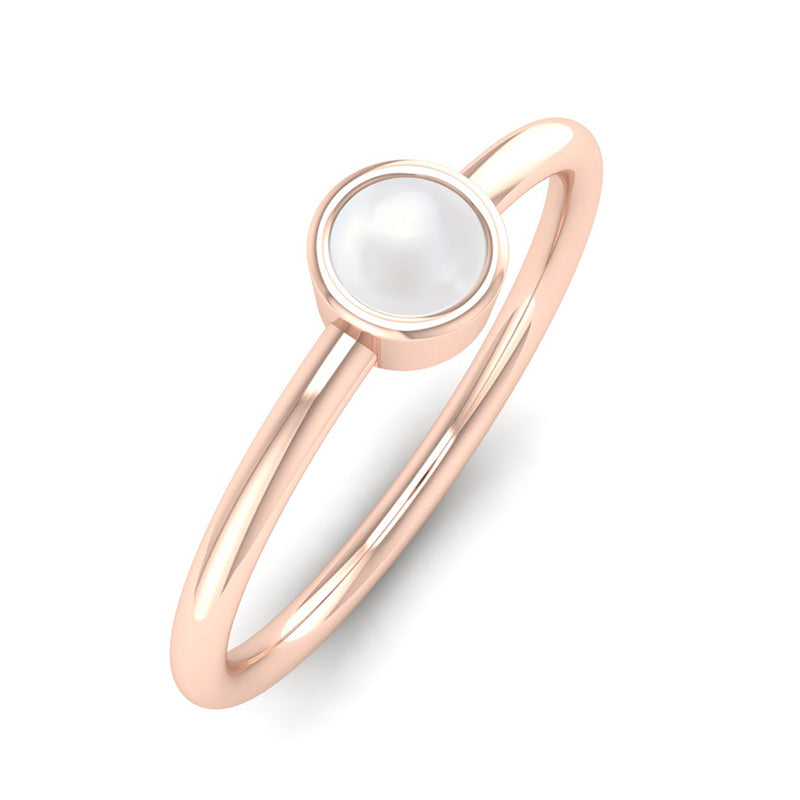 Fairtrade Rose Gold Solitaire Pearl June Birthstone Ring