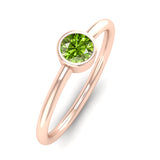 Fairtrade Rose Gold Solitaire Peridot August Birthstone Ring, Jeweller's Loupe