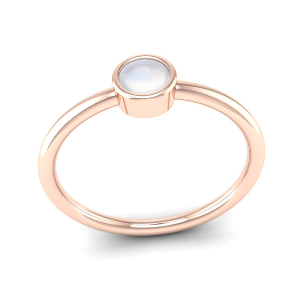 Fairtrade Rose Gold Solitaire Moonstone June Birthstone Ring