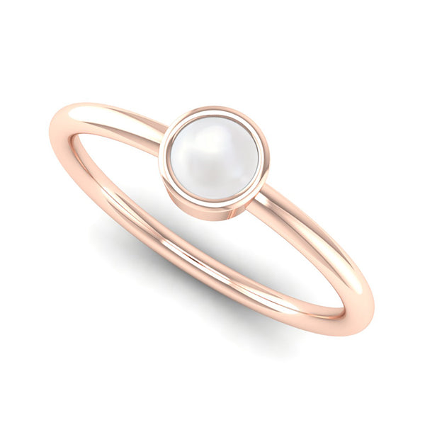 Fairtrade Rose Gold Solitaire Pearl June Birthstone Ring