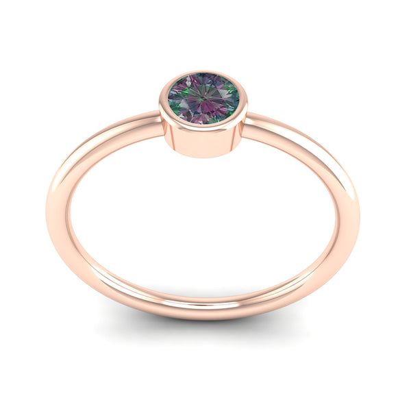 Fairtrade Rose Gold Solitaire Alexandrite June Birthstone Ring