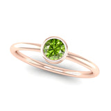 Fairtrade Rose Gold Solitaire Peridot August Birthstone Ring, Jeweller's Loupe
