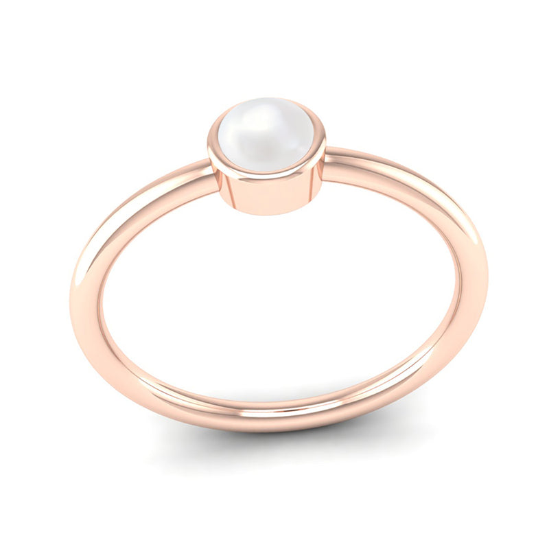 Fairtrade Rose Gold Solitaire Pearl June Birthstone Ring