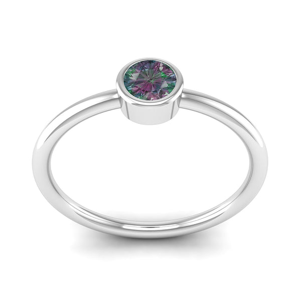 Ethically-sourced Platinum Solitaire Alexandrite June Birthstone Ring