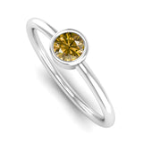 Fairtrade Silver Solitaire Citrine November Birthstone Ring, Jeweller's Loupe