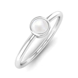 Ethically-sourced Platinum Solitaire Pearl June Birthstone Ring