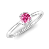 Fairtrade Silver Solitaire Pink Tourmaline October Birthstone Ring, Jeweller's Loupe