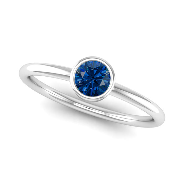 Fairtrade Silver Solitaire Sapphire September Birthstone Ring, Jeweller's Loupe