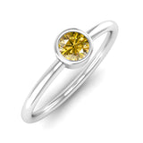 Ethically-sourced Platinum Solitaire Yellow Topaz November Birthstone Ring, Jeweller's Loupe