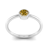 Fairtrade Silver Solitaire Citrine November Birthstone Ring, Jeweller's Loupe