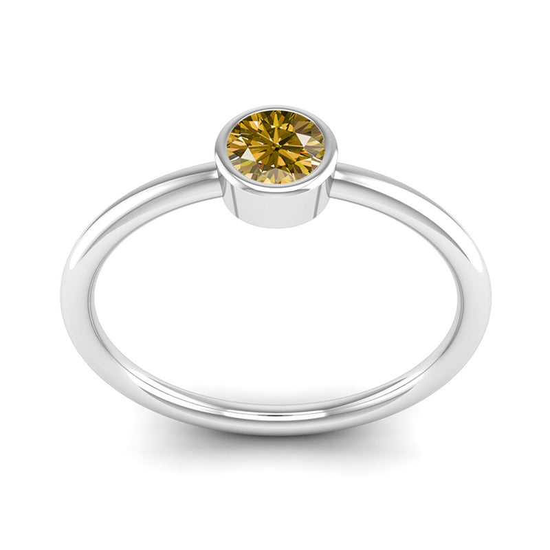 Fairtrade Silver Solitaire Citrine November Birthstone Ring, Jeweller's Loupe