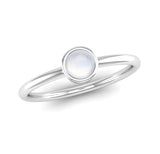 Ethically-sourced Platinum Solitaire Moonstone June Birthstone Ring