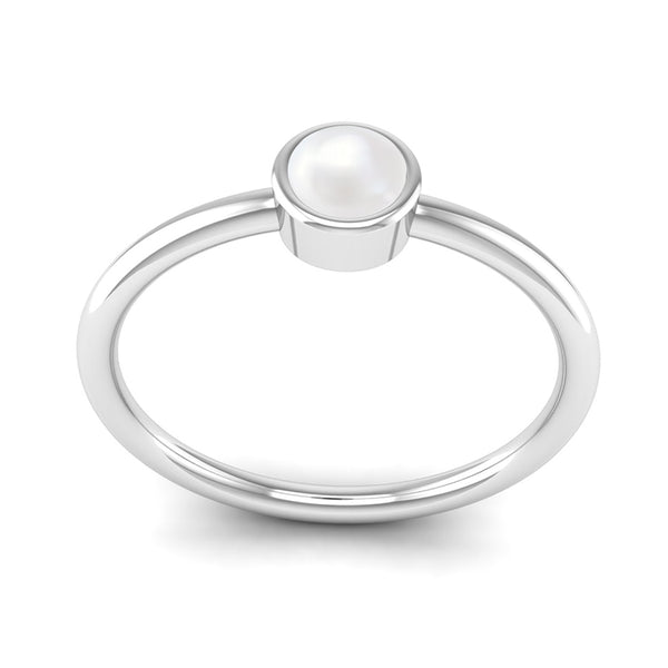 Fairtrade Silver Solitaire Pearl June Birthstone Ring