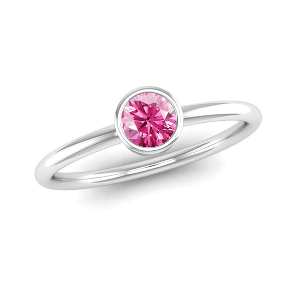 Fairtrade Silver Solitaire Pink Tourmaline October Birthstone Ring, Jeweller's Loupe