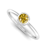 Ethically-sourced Platinum Solitaire Yellow Topaz November Birthstone Ring, Jeweller's Loupe