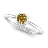 Fairtrade Silver Solitaire Citrine November Birthstone Ring, Jeweller's Loupe