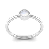 Ethically-sourced Platinum Solitaire Moonstone June Birthstone Ring