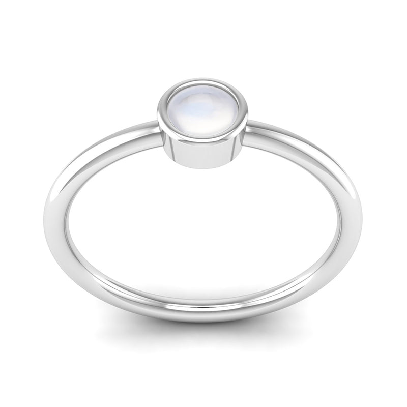 Ethically-sourced Platinum Solitaire Moonstone June Birthstone Ring