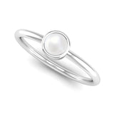 Ethically-sourced Platinum Solitaire Pearl June Birthstone Ring