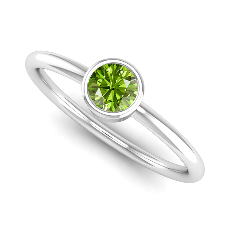 Fairtrade Silver Solitaire Peridot August Birthstone Ring, Jeweller's Loupe