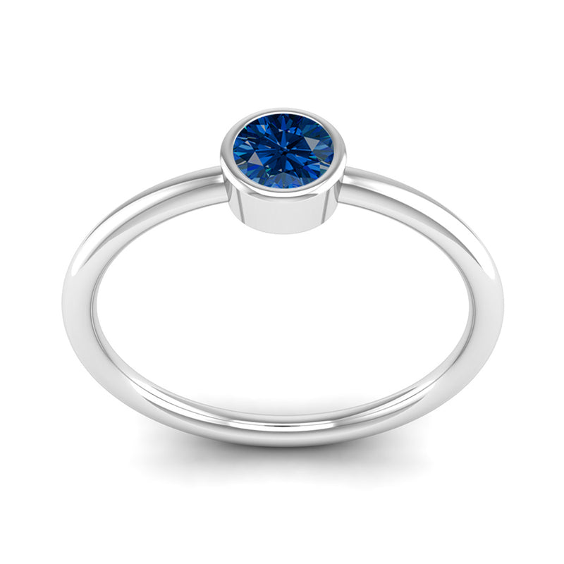 Ethically-sourced Platinum Solitaire Sapphire September Birthstone Ring, , Jeweller's Loupe