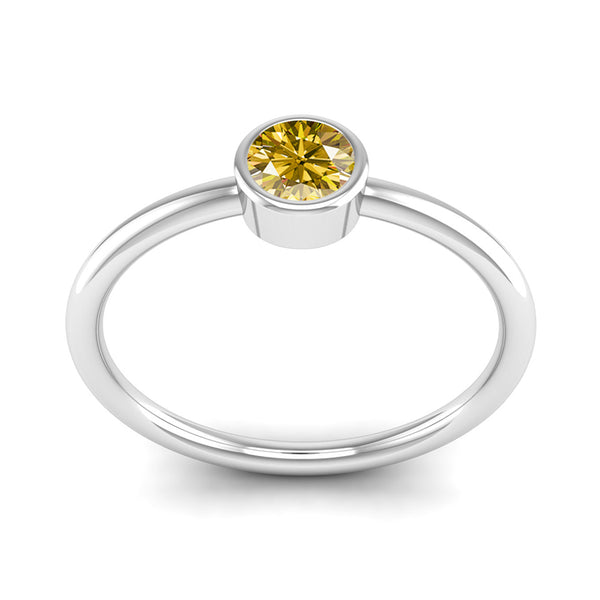 Fairtrade Silver Solitaire Yellow Topaz November Birthstone Ring, Jeweller's Loupe