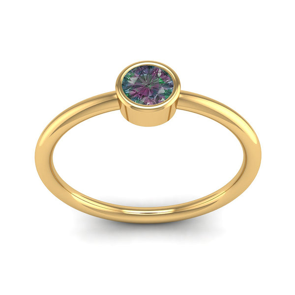 Fairtrade Yellow Gold Solitaire Alexandrite June Birthstone Ring