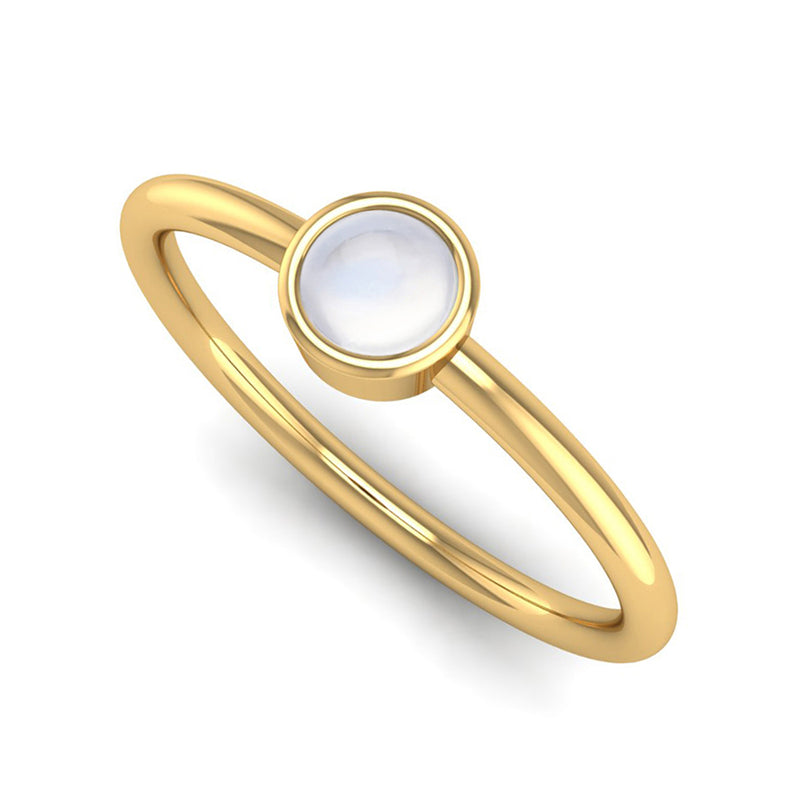 Fairtrade Yellow Gold Solitaire Moonstone June Birthstone Ring