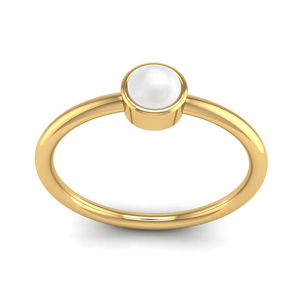 Fairtrade Yellow Gold Solitaire Pearl June Birthstone Ring