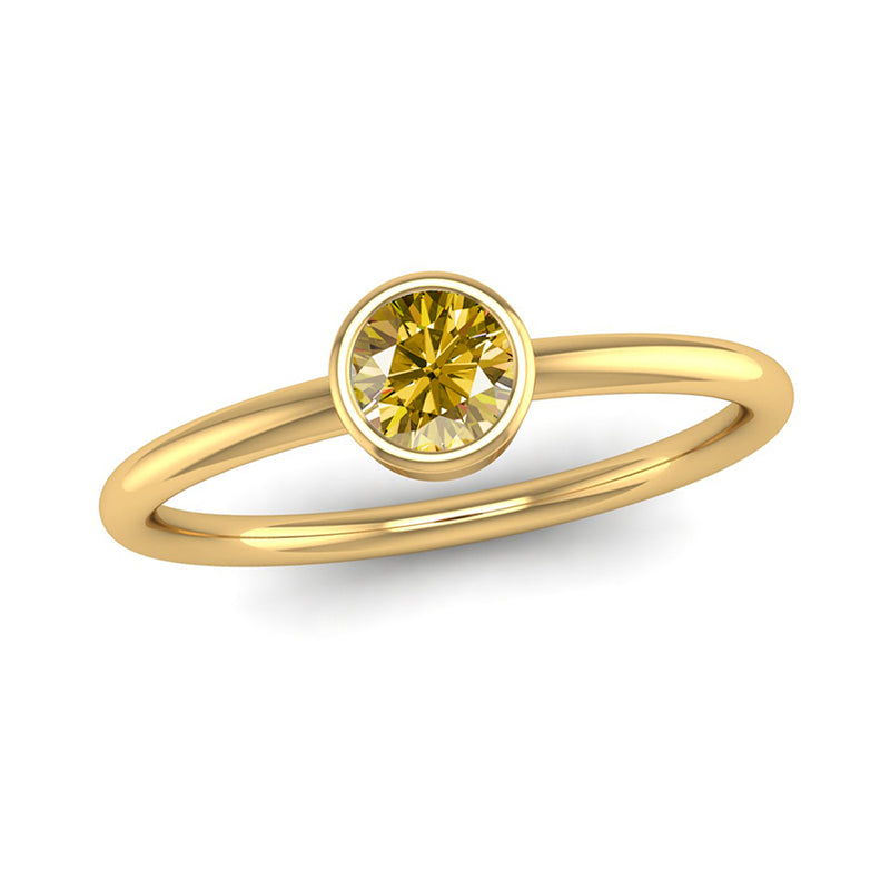 Fairtrade Yellow Gold Solitaire Yellow Topaz November Birthstone Ring, Jeweller's Loupe