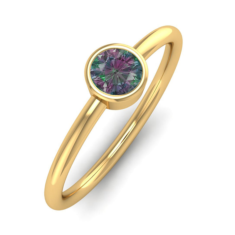 Fairtrade Yellow Gold Solitaire Alexandrite June Birthstone Ring