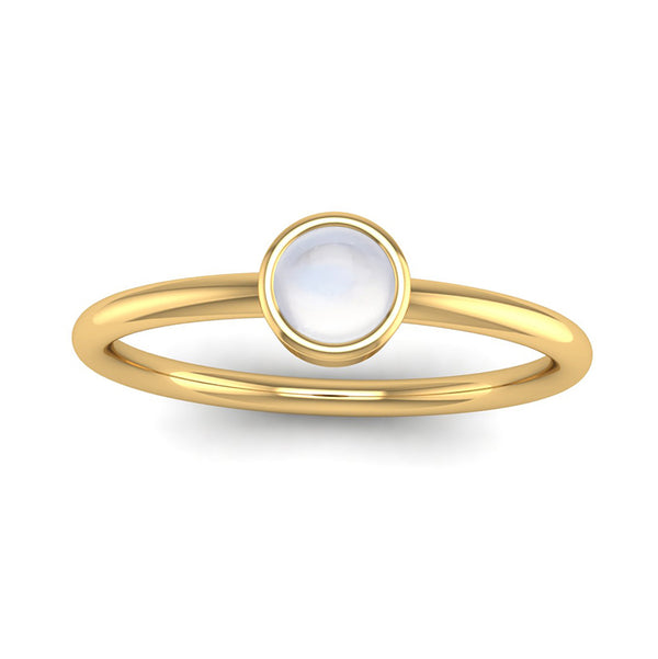 Fairtrade Yellow Gold Solitaire Moonstone June Birthstone Ring