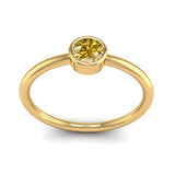 Fairtrade Yellow Gold Solitaire Yellow Topaz November Birthstone Ring, Jeweller's Loupe