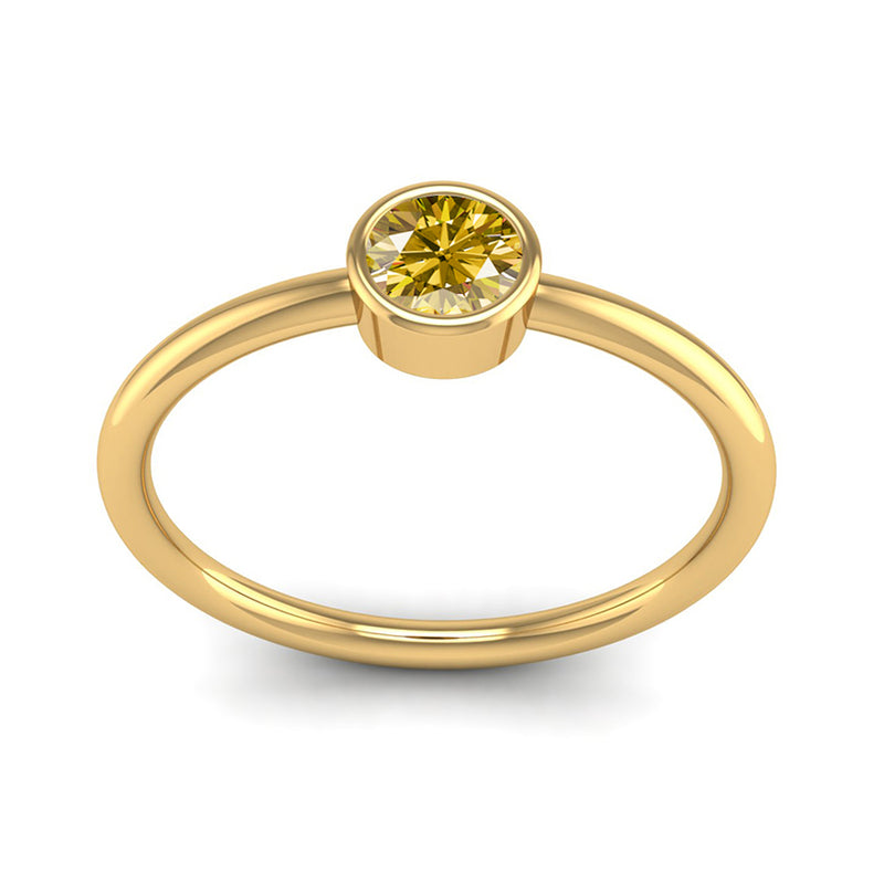 Fairtrade Yellow Gold Solitaire Yellow Topaz November Birthstone Ring, Jeweller's Loupe