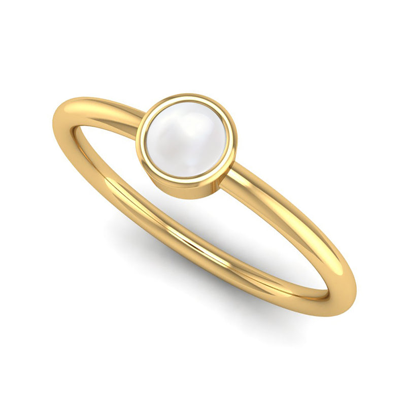 Fairtrade Yellow Gold Solitaire Pearl June Birthstone Ring