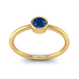 Fairtrade Yellow Gold Solitaire Sapphire September Birthstone Ring, Jeweller's loupe