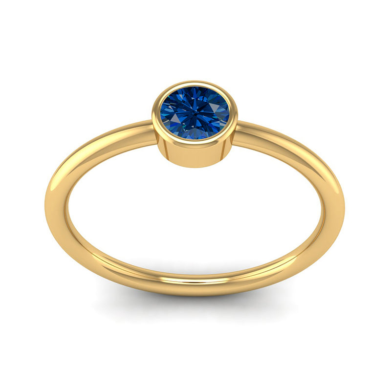 Fairtrade Yellow Gold Solitaire Sapphire September Birthstone Ring, Jeweller's loupe