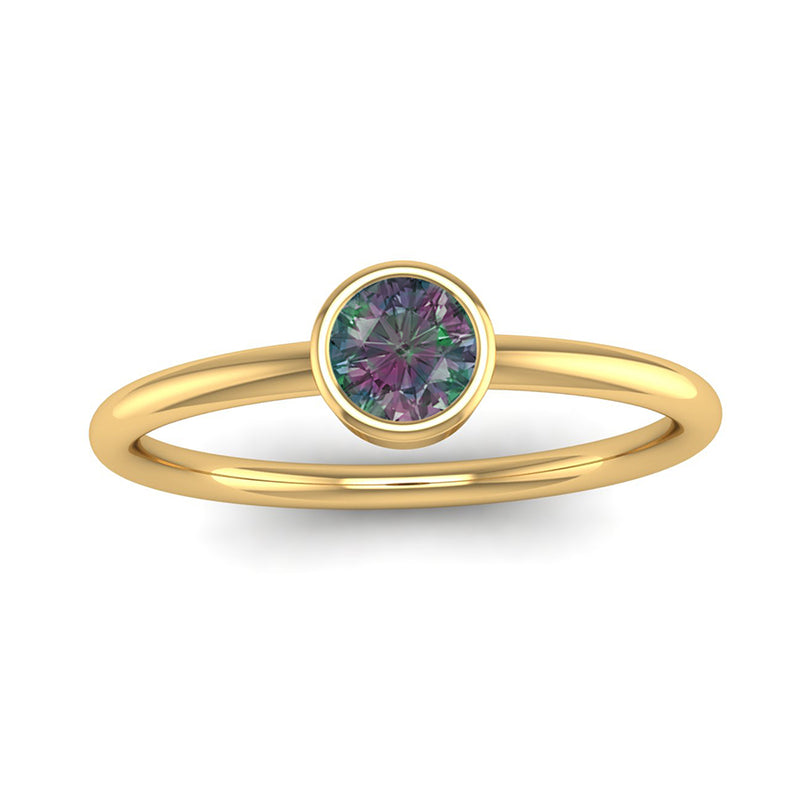 Fairtrade Yellow Gold Solitaire Alexandrite June Birthstone Ring