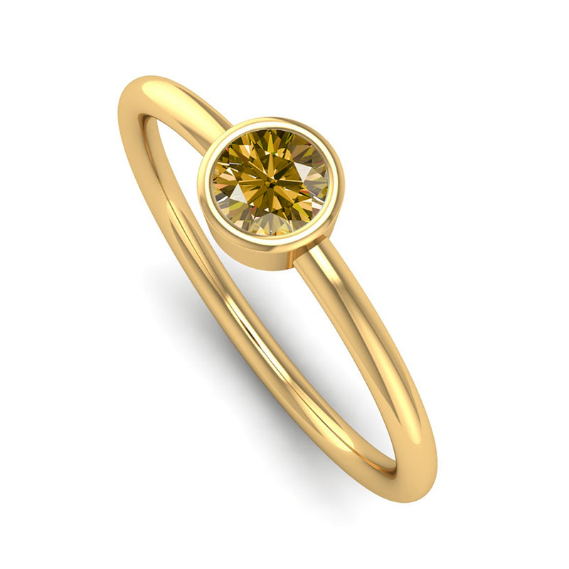 Fairtrade Yellow Gold Solitaire Citrine November Birthstone Ring, Jeweller's Loupe